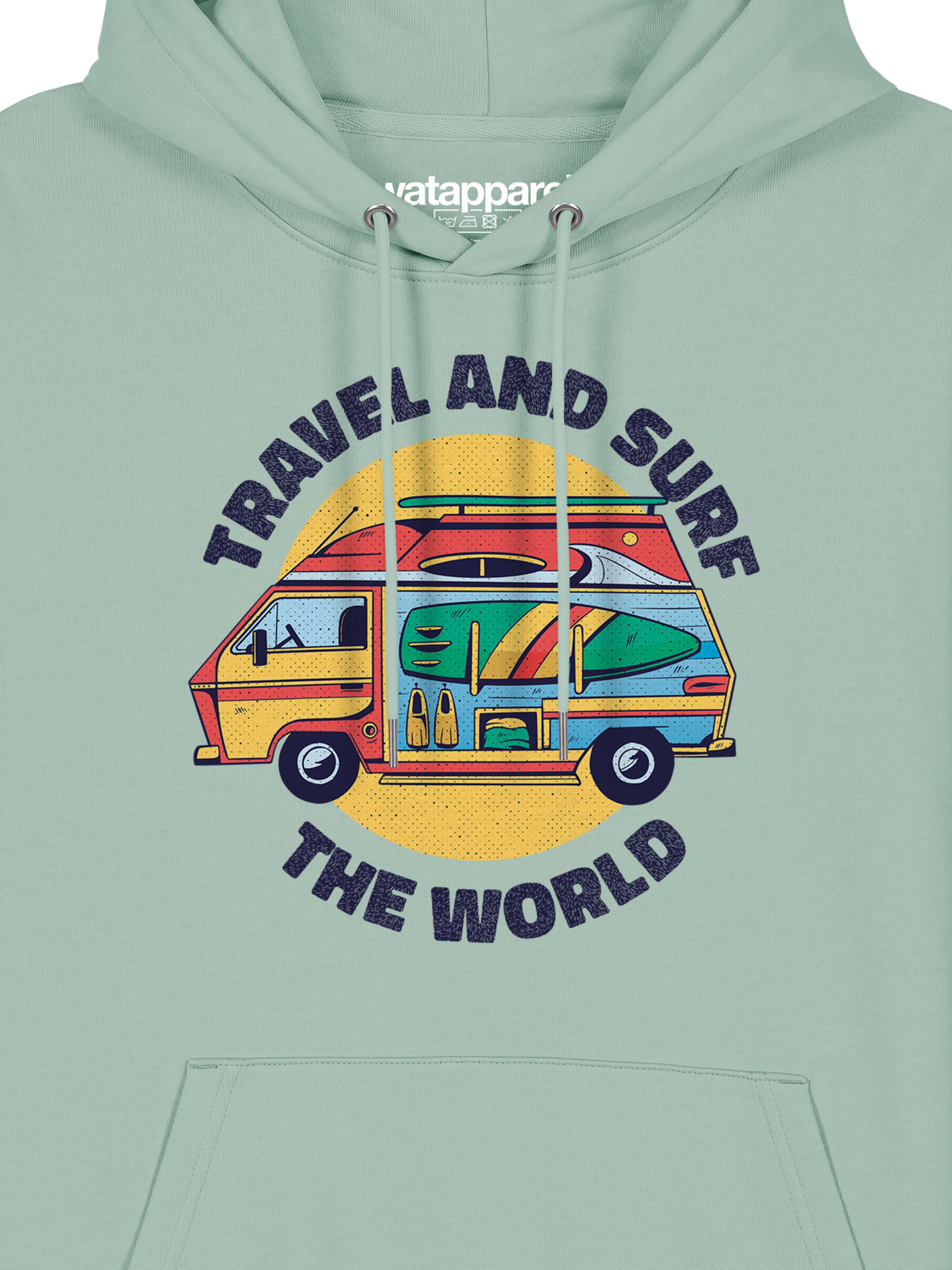 Watapparel Sweatshirt ' Travel and surf ' in Grün