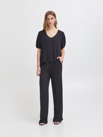 Wide leg Pantaloni 'ICHMarrakech' di ICHI in nero: frontale