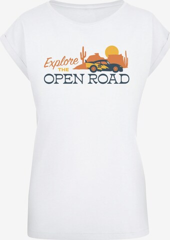 ABSOLUTE CULT T-Shirt 'Cars - Explore The Open Road' in Weiß: predná strana