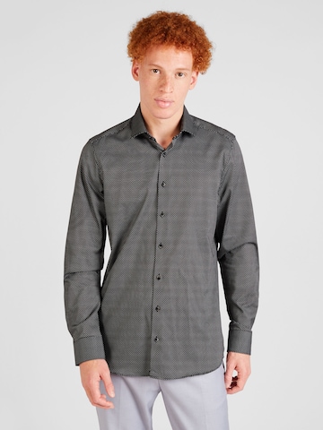 OLYMP Regular fit Button Up Shirt 'Level 5' in Black: front