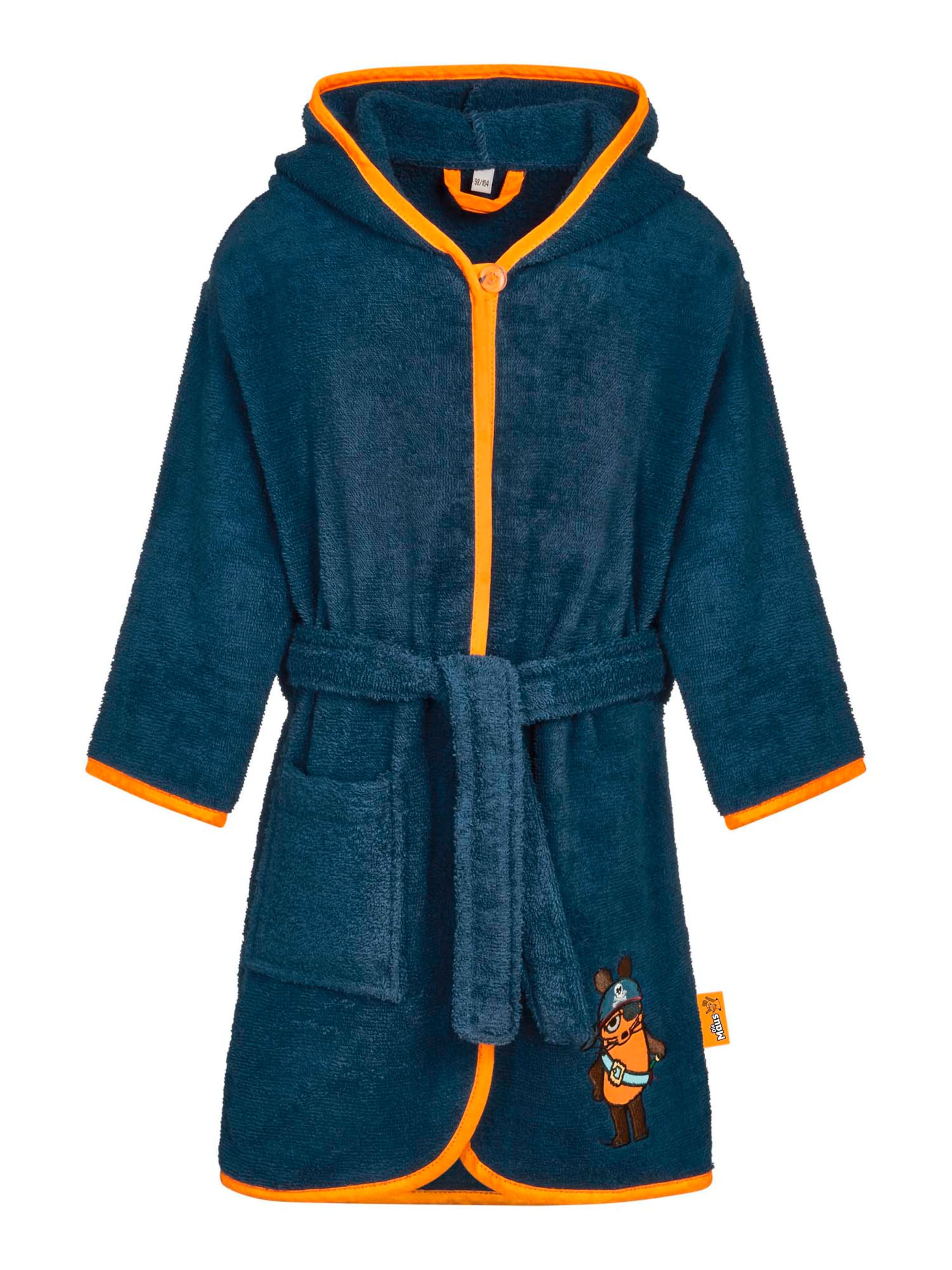 PLAYSHOES - Albornoz 'DIE MAUS PIRAT' en azul: frente