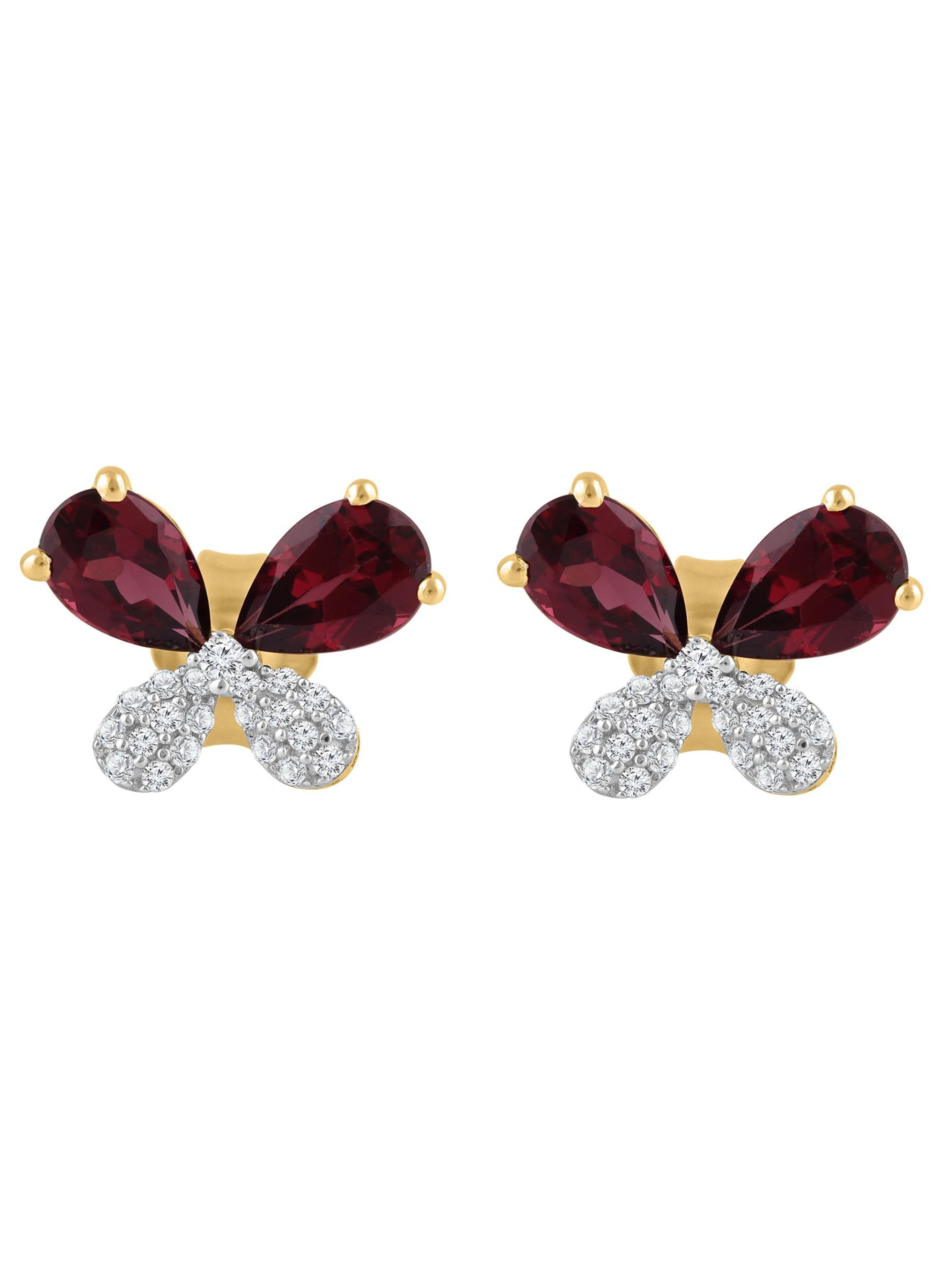 Diamant Exquis Earrings 'Ohrringe aus 375 Gelbgold mit Diamant' in Gold: front