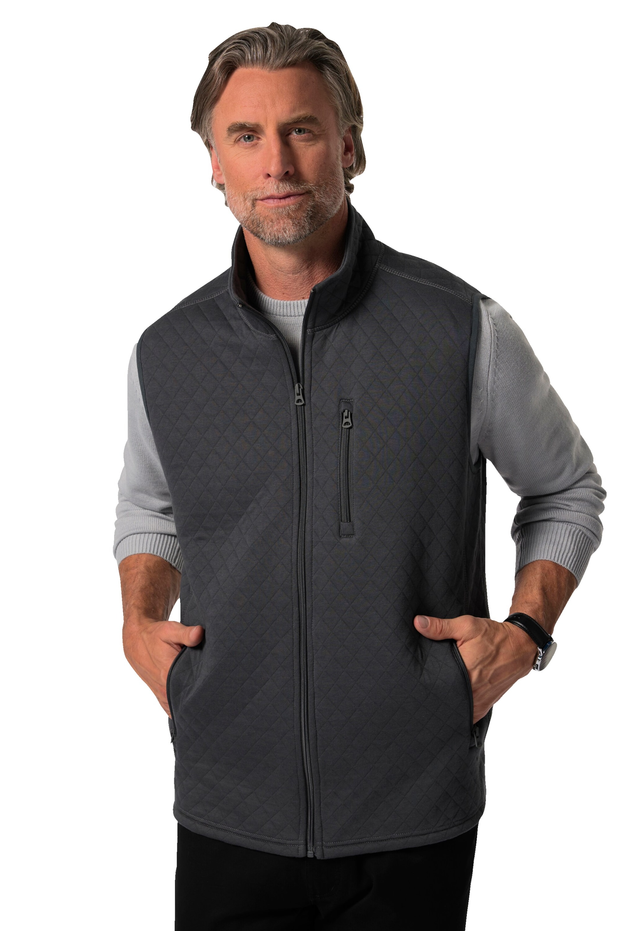 Boston Park Vest in Grey: front