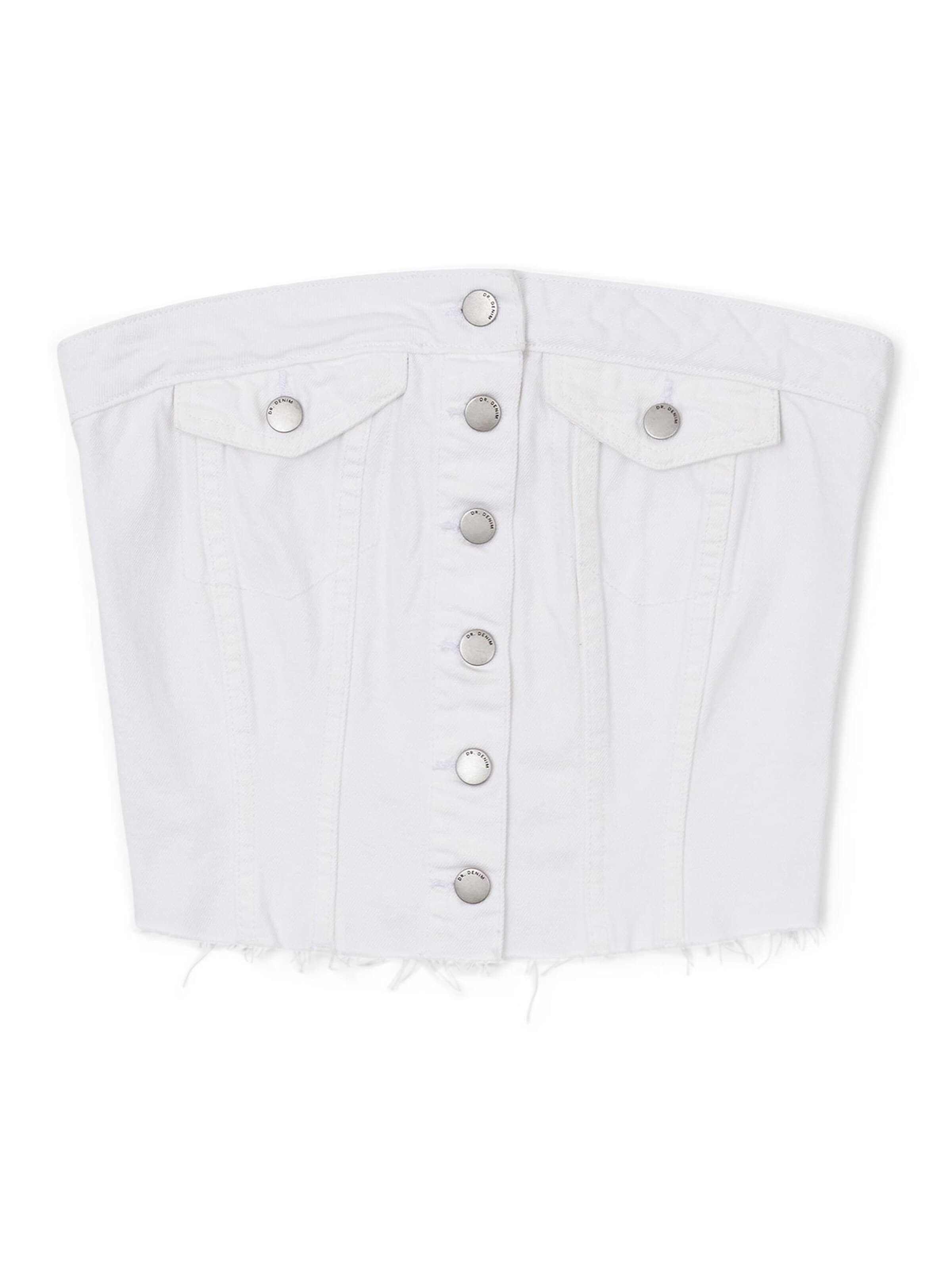 Dr. Denim Top 'Carli Tube' in Wit: voorkant