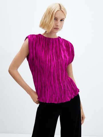 MANGO Blouse 'COLUMN' in Pink: front