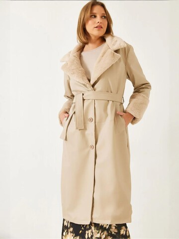 Manteau mi-saison Bianco Lucci en beige : devant