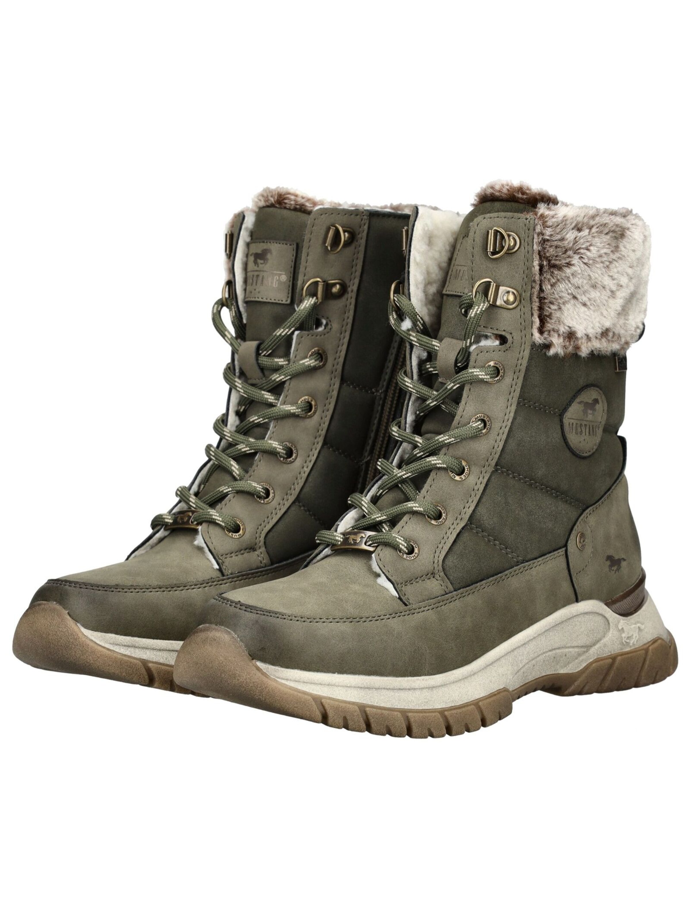 MUSTANG Schnürstiefelette in Grün