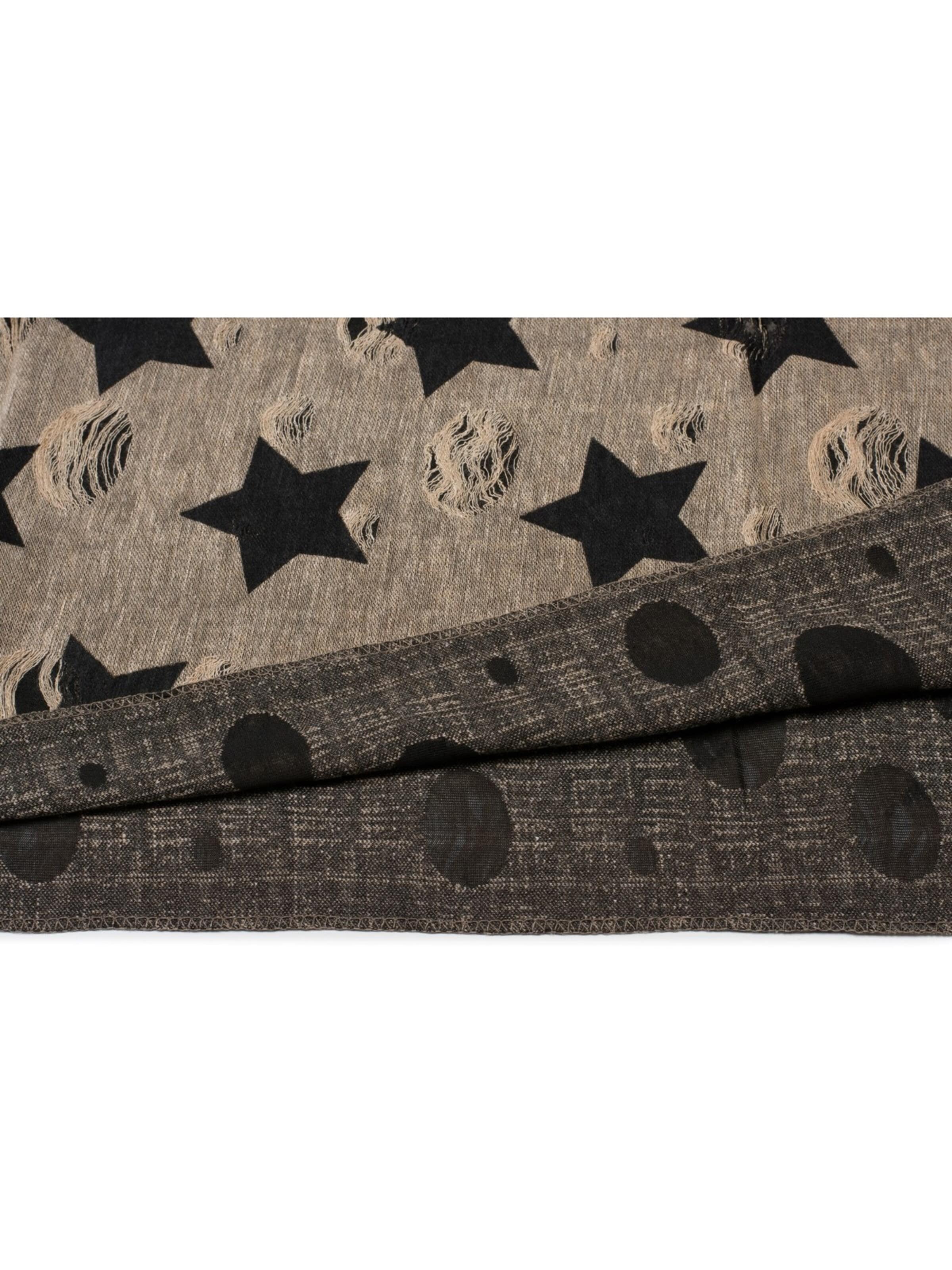 styleBREAKER Schlauchschal 'Loop Schal mit Sterne und Punkte Muster'‌‌‌‌‌‌‌‌‌ in Braun