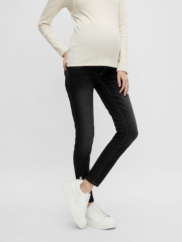 MAMALICIOUS Skinny Jeans 'Uno' in Zwart: voorkant