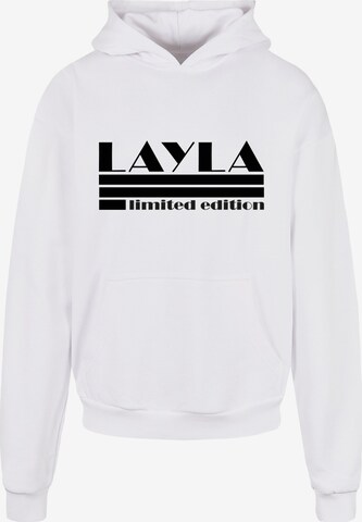 Merchcode Sweatshirt 'Layla - Limited Edition' in Wit: voorkant