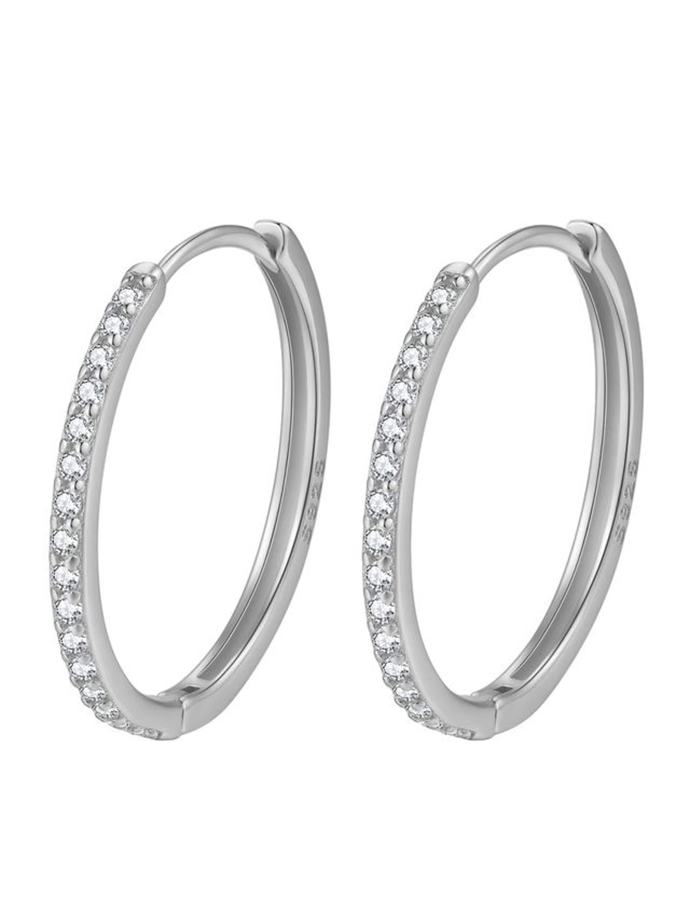 Hey Happiness Earring 'Big Sparkles' in Silver: front