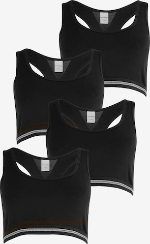 SCHIESSER Undershirt ' Long Life Rib ' in Black: front