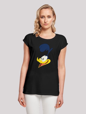 F4NT4STIC T-Shirt 'Looney Tunes Road Runner Face' in Schwarz: Vorderseite