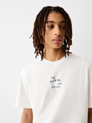 T-Shirt Bershka en blanc