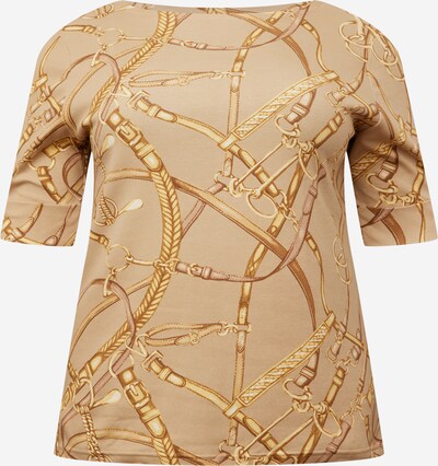 Lauren Ralph Lauren Plus Majica 'JUDY' u karamela / svijetlosmeđa / bijela, Pregled proizvoda