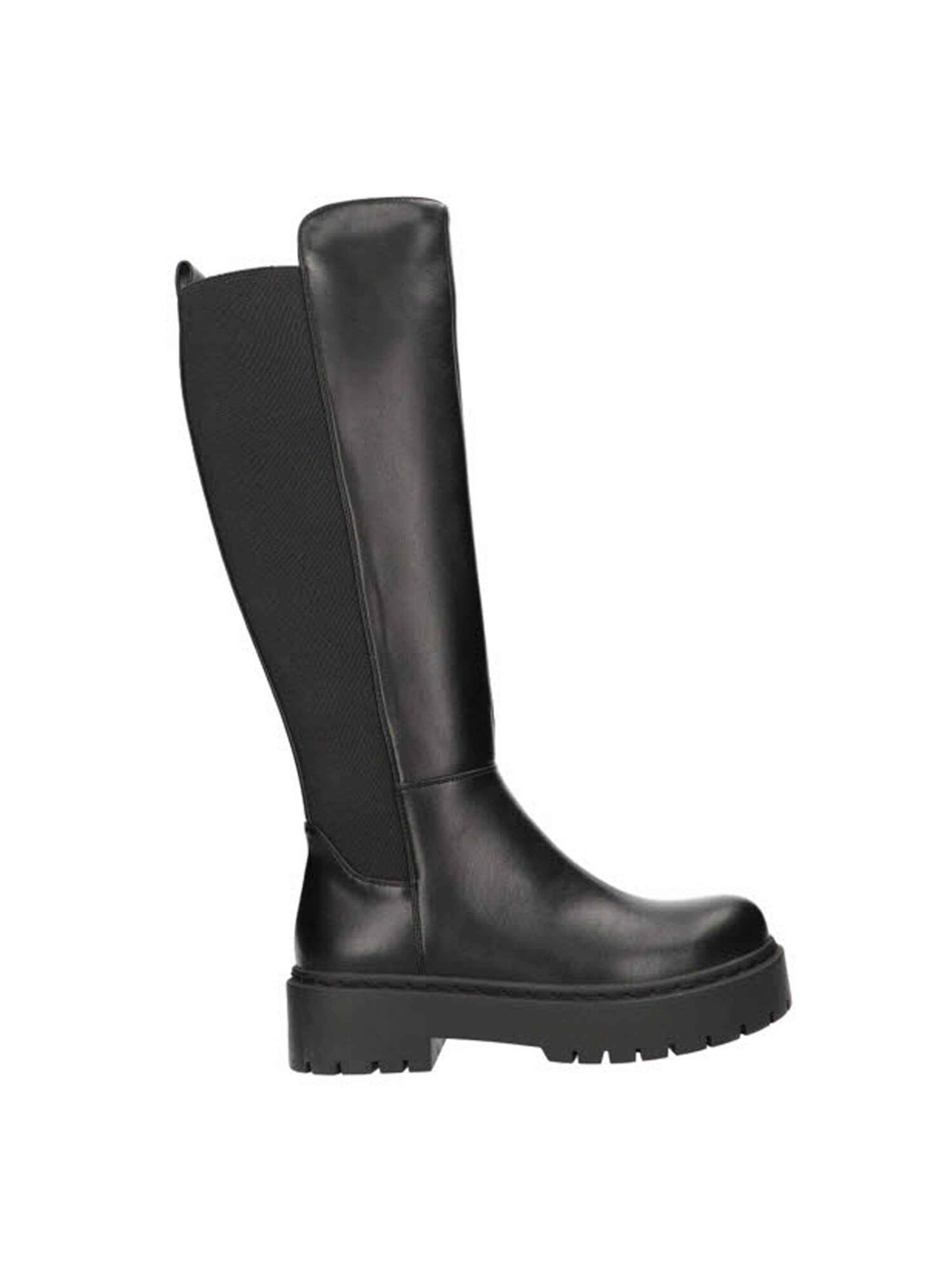 LA STRADA Over the Knee Boots in Black: front
