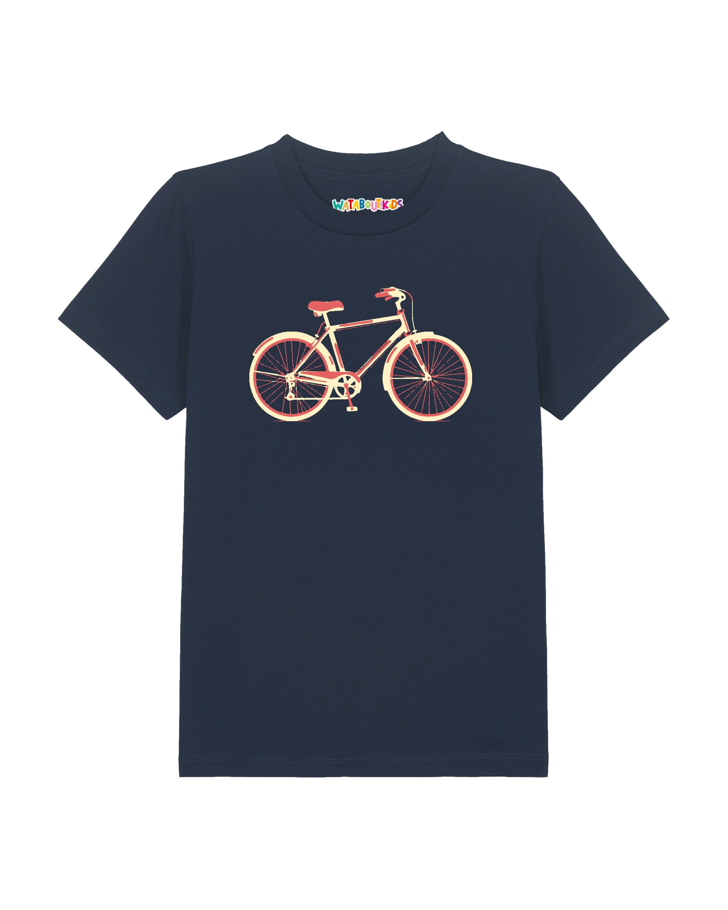 watabout.kids Shirt ' Red Bike ' in Blauw: voorkant