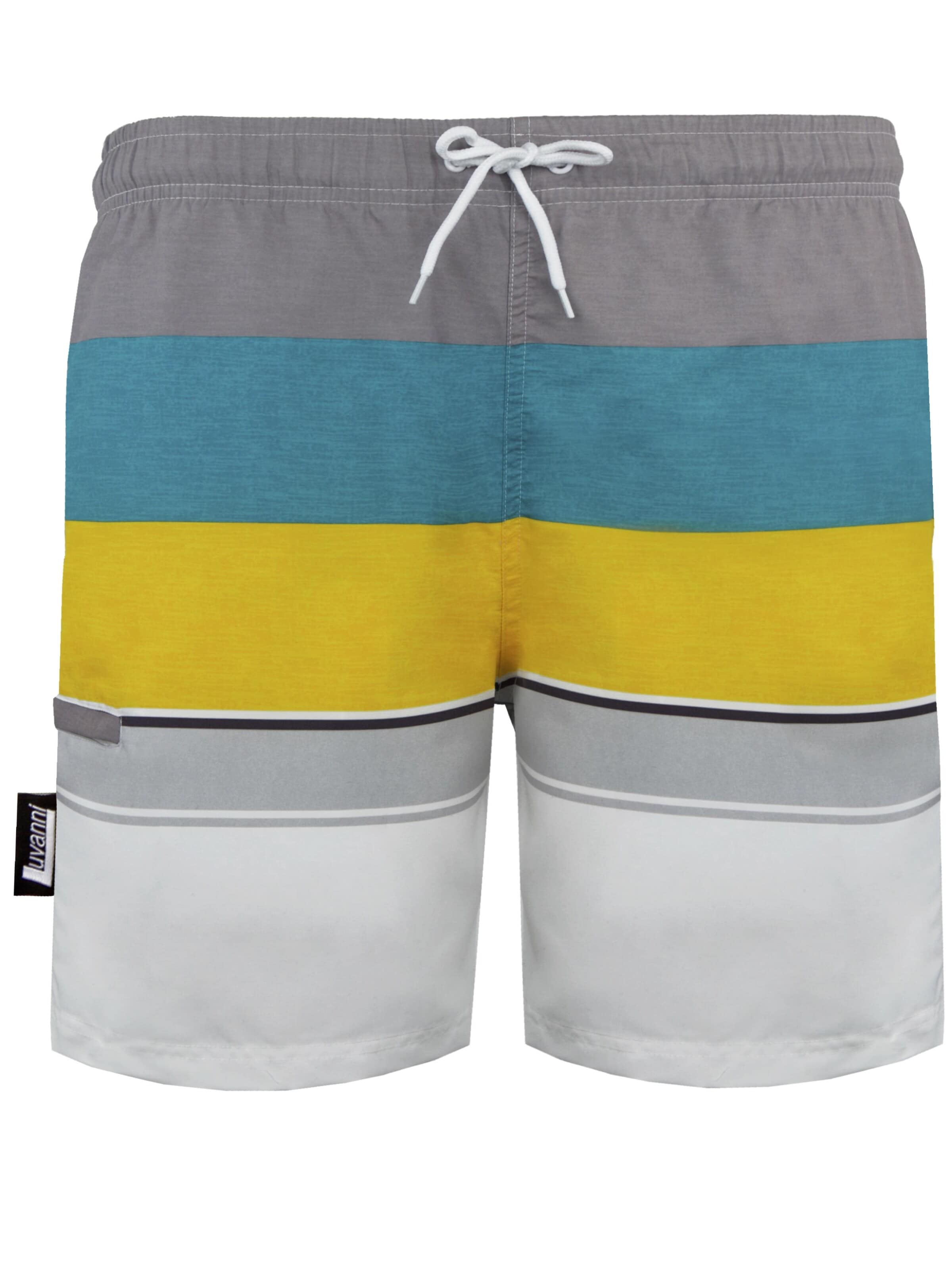 Luvanni Board Shorts 'Boardshorts Style 600 Streifen' in Yellow: front