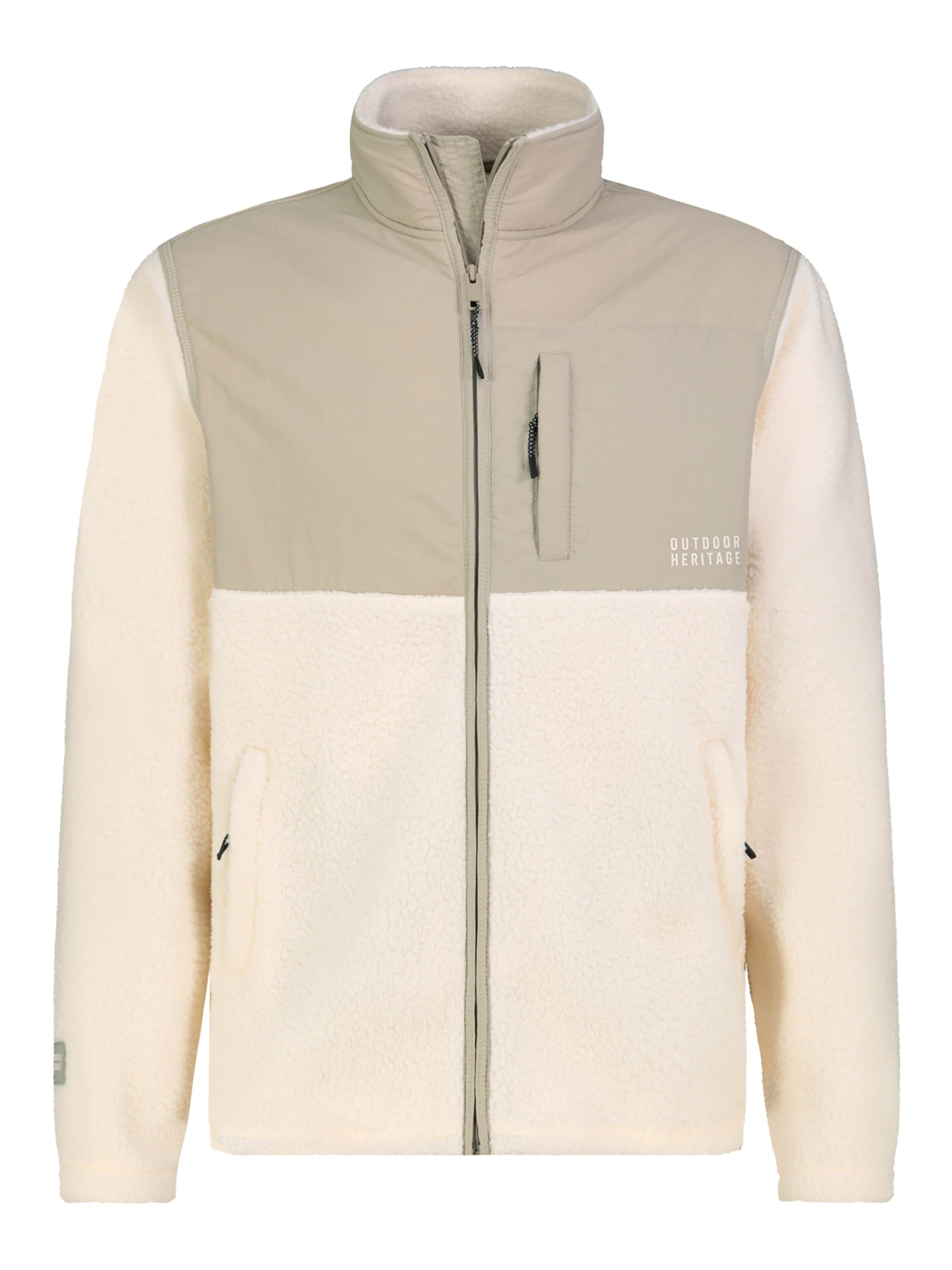 Sublevel Fleece jas in L in de kleur Lichtbeige / Donkerbeige, Productweergave