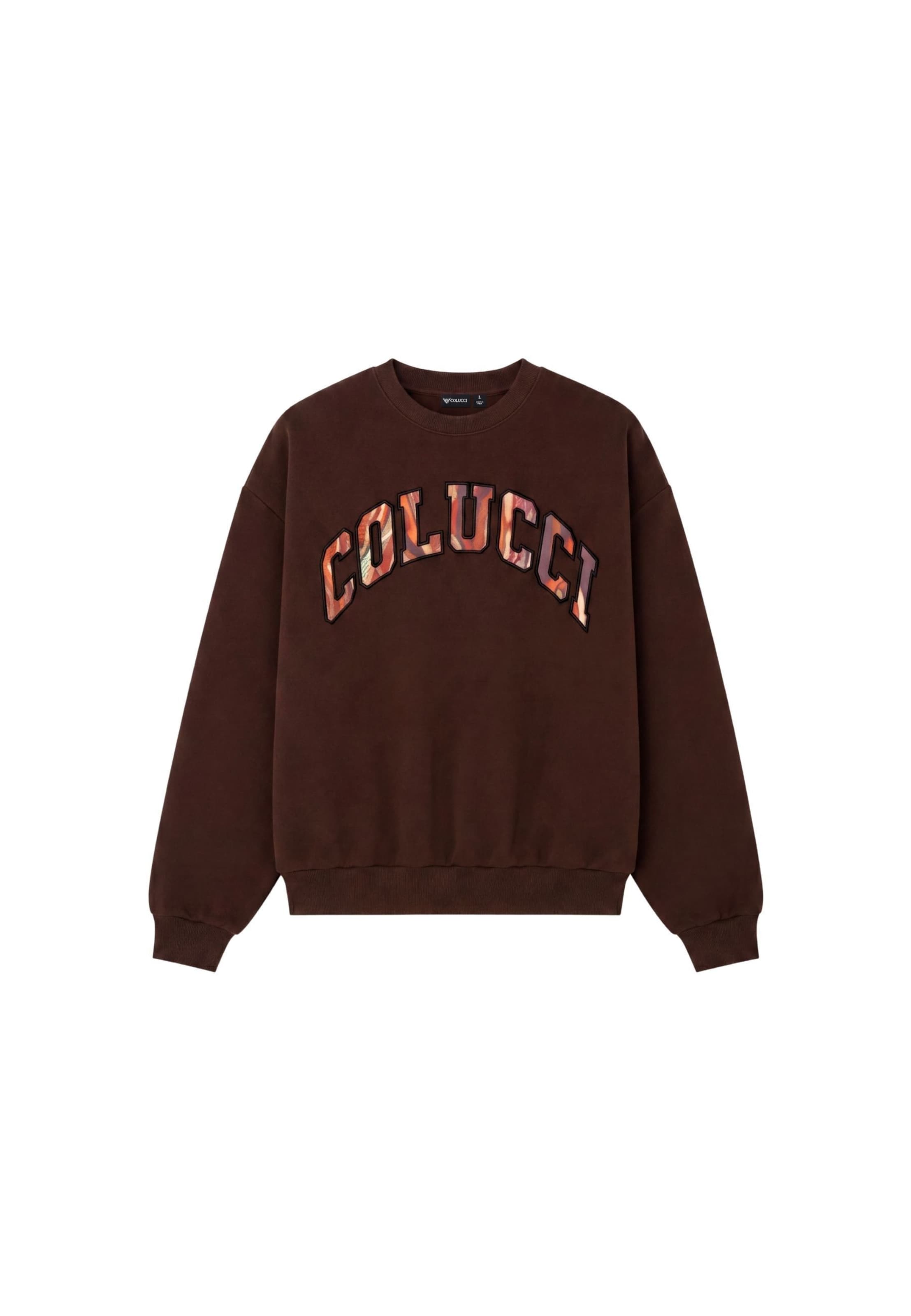 Sweat-shirt 'College' Colucci en marron : devant
