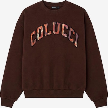 Sweat-shirt 'College' Colucci en marron : devant