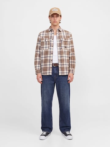 JACK & JONES Comfort fit Overhemd 'Bluivy' in Bruin