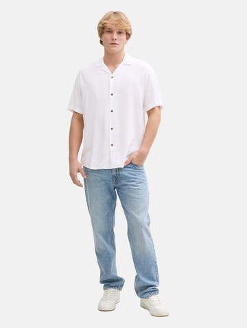 TOM TAILOR DENIM Comfort fit Button Up Shirt in White