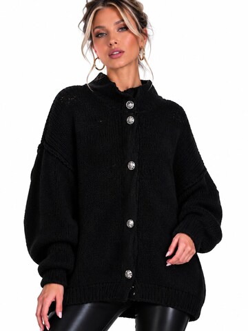 Worldclassca Oversizestrickjacke 'Strickjacke mit Knopf'‌ in Schwarz: Vorderseite