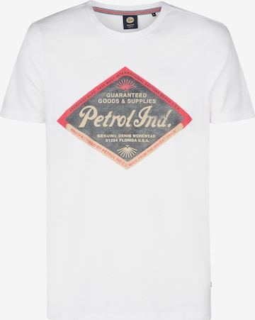 Petrol Industries Тениска 'Bluefin' в бяло: отпред