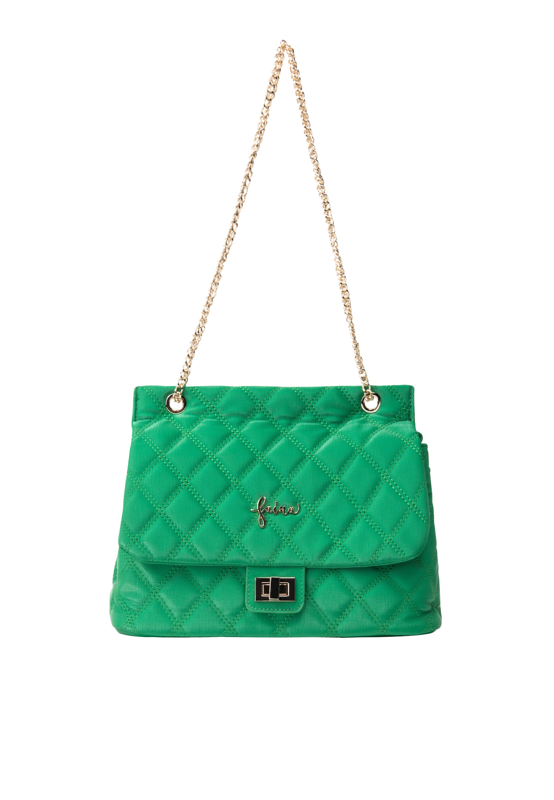 faina Olkalaukku värissä vihreä: etupuoli