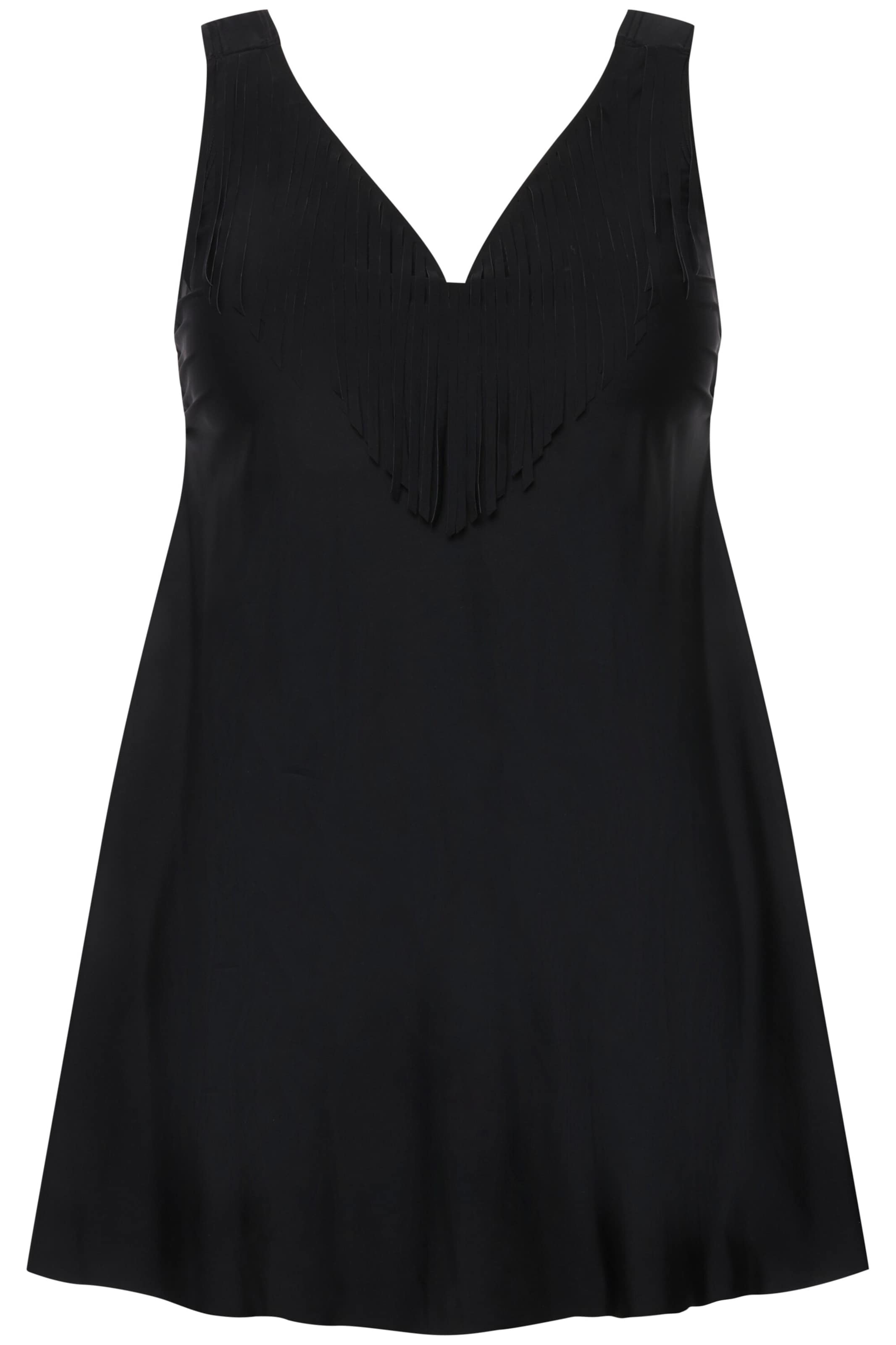 Ulla Popken T-shirt Badekjole i sort: forside