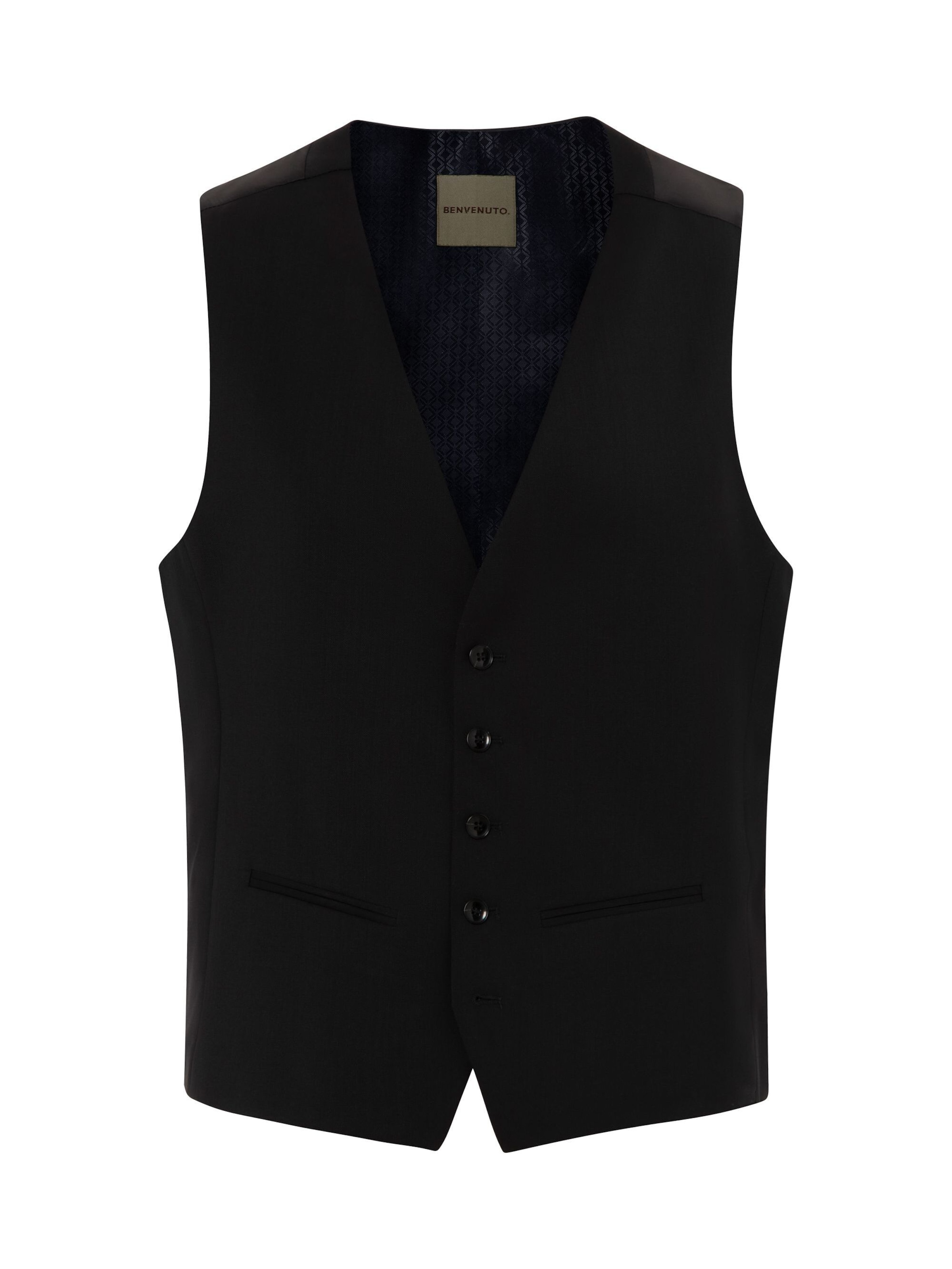 BENVENUTO Anzugweste 'Enzo' in Schwarz: Vorderseite