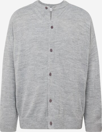 TOPMAN Knit Cardigan in Grey: front