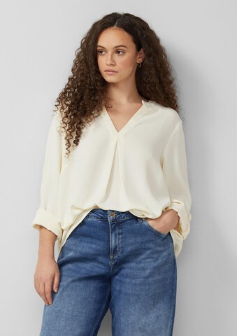 QS Blouse in Beige: front