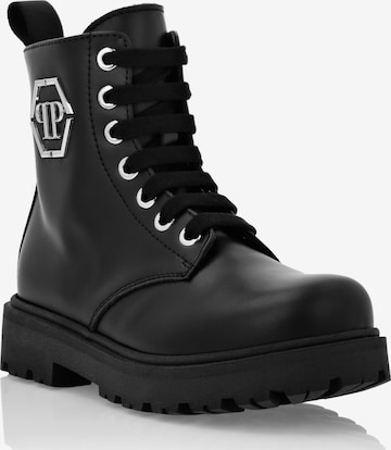 Philipp Plein Stiefel 'Hexagon' in Schwarz: Vorderseite