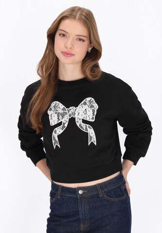 MYMO Sweatshirt in Zwart: voorkant
