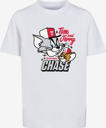 ABSOLUTE CULT Shirt 'Tom And Jerry - Chase' in Wit: voorkant