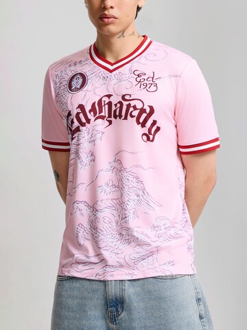 Ed Hardy Paita 'Soaring Dragon Football' värissä vaaleanpunainen