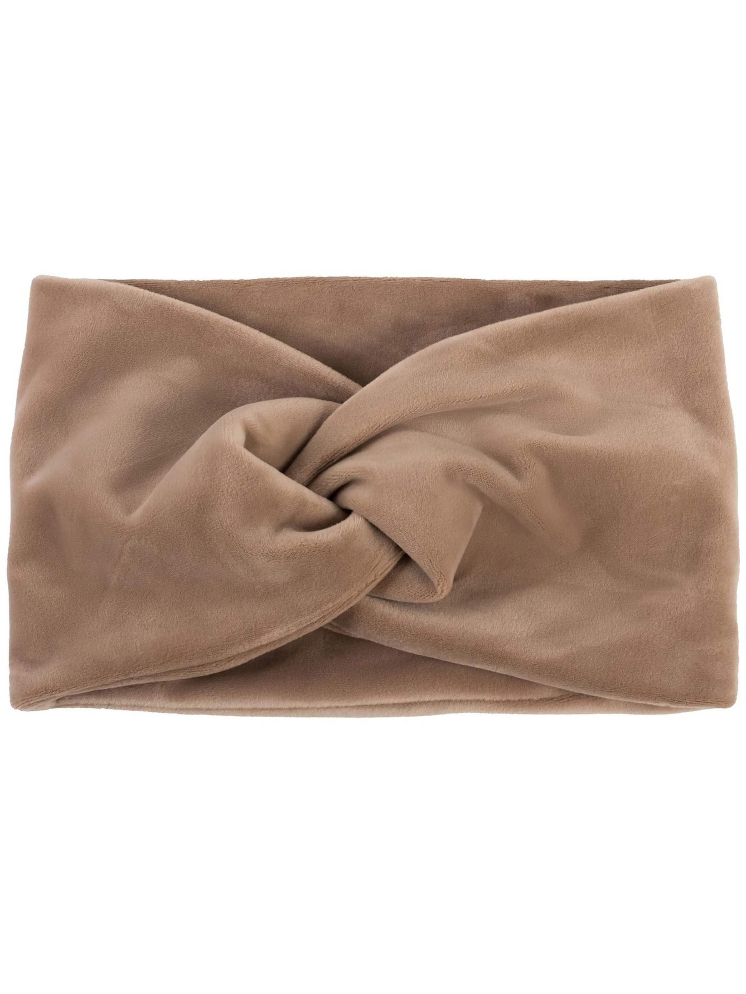 styleBREAKER Hair Jewelry 'Samt Stirnband mit Twist Knoten' in Brown: front