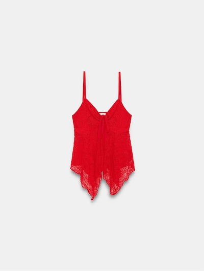 Dilvin Haut en S en rouge, Vue avec produit