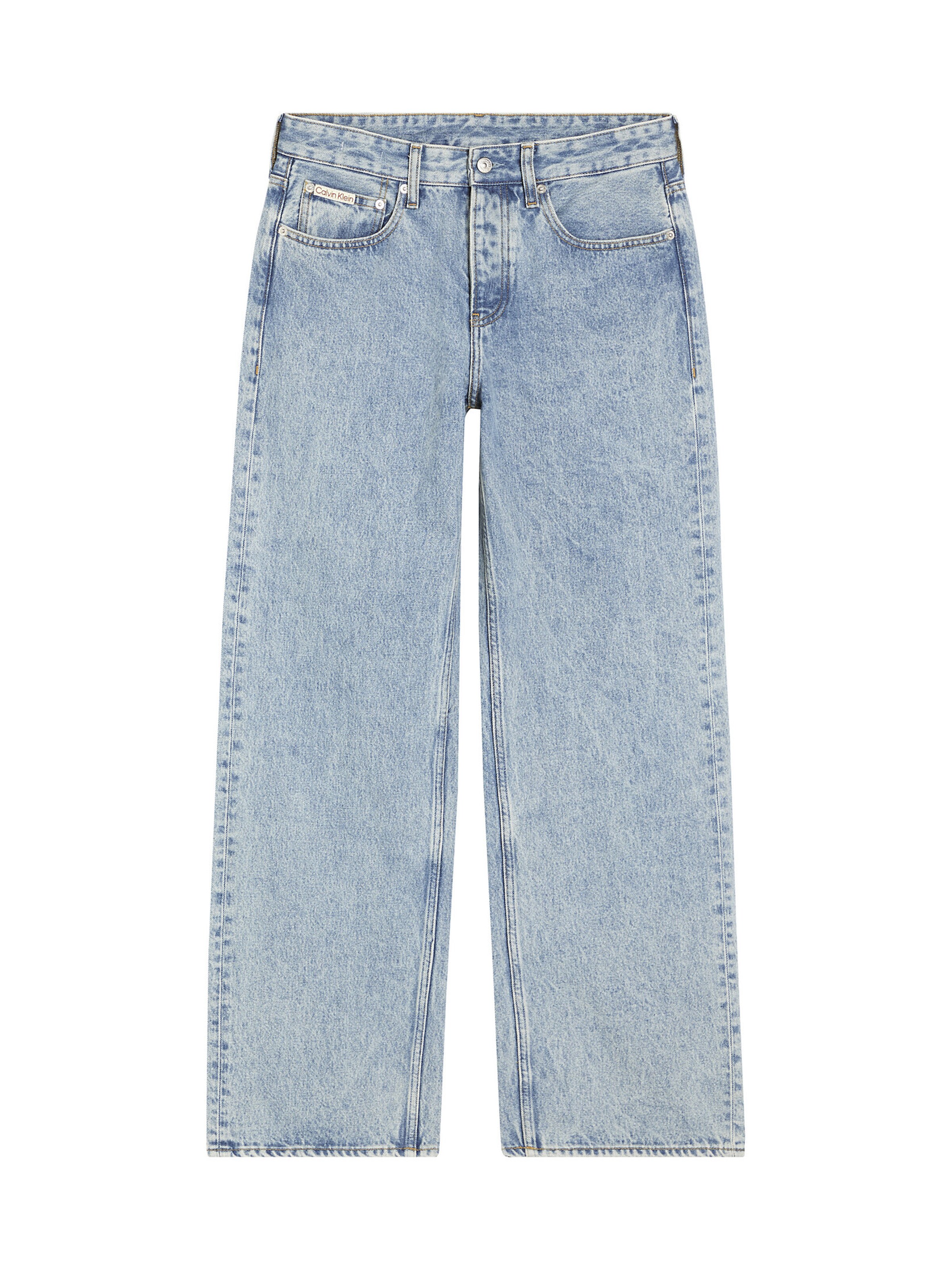Calvin Klein Jeans Loosefit Jeans in Blauw: voorkant