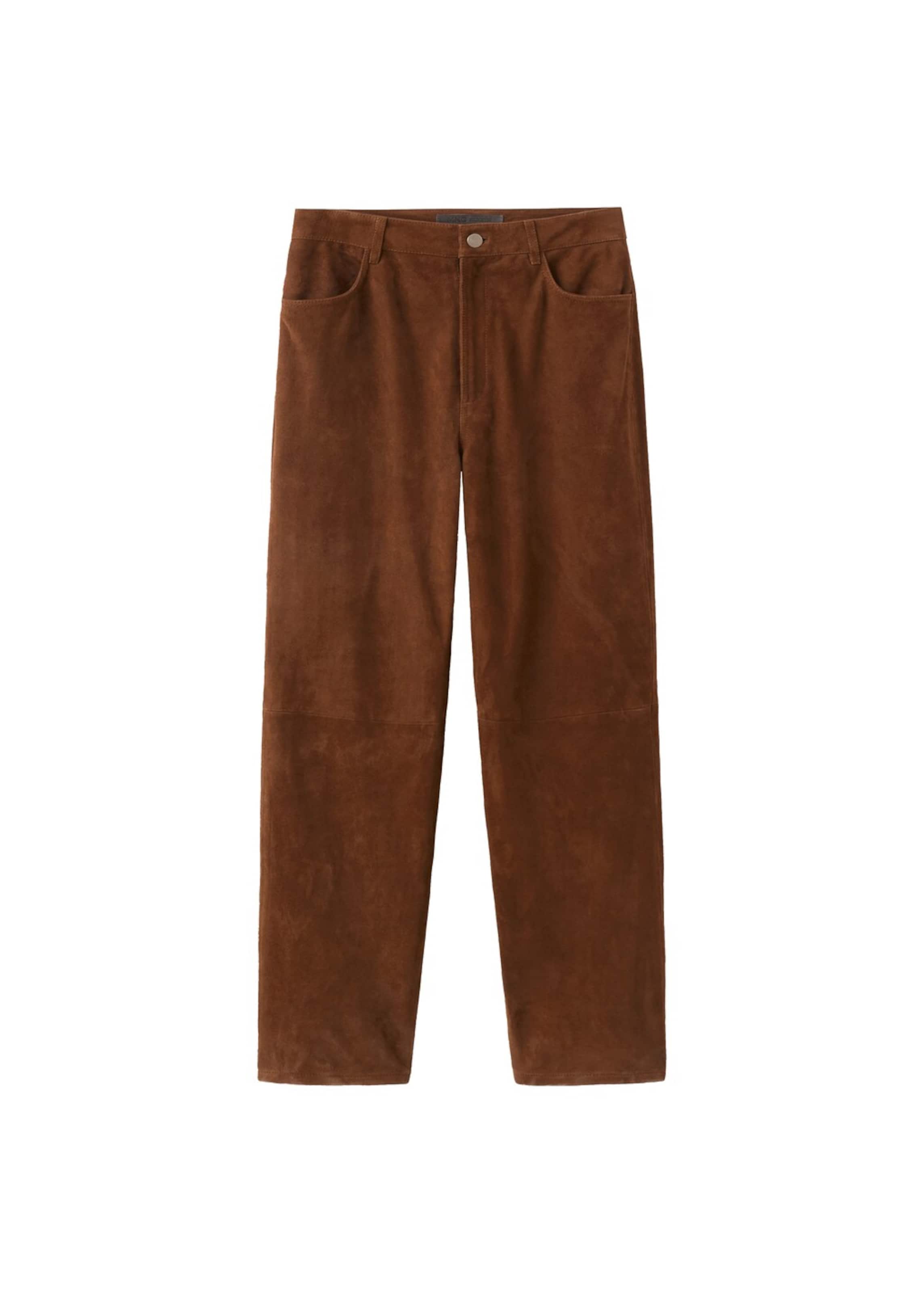 MANGO Regular Pants in Brown: front