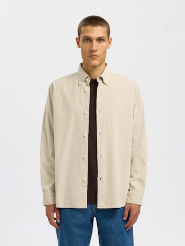 SELECTED - Ajuste regular Camisa 'SLHDANNI' en gris: frente