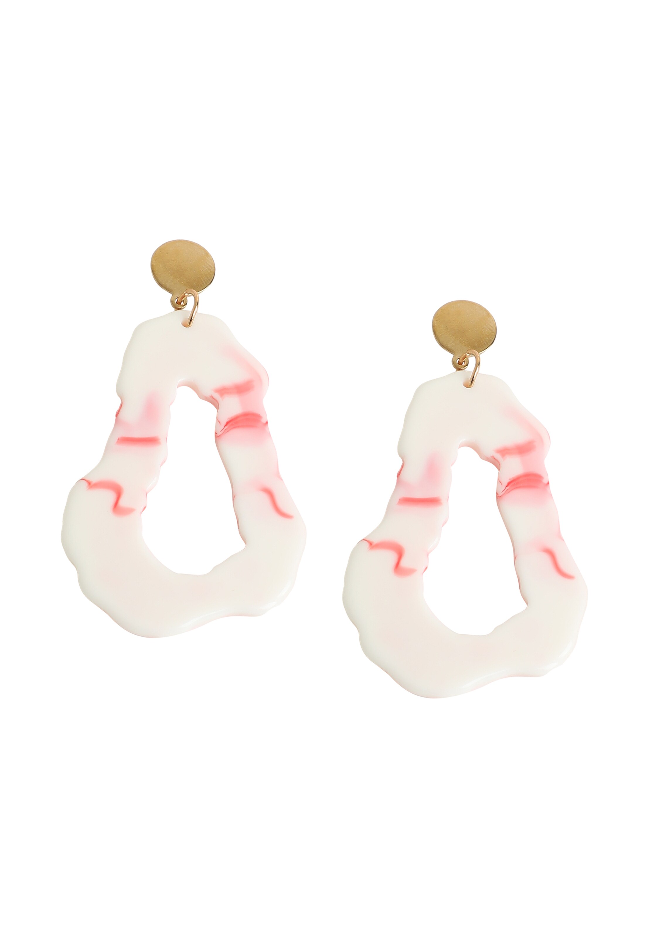 SOHI Boucles d'oreilles 'Edwyna' en or / rose / blanc, Vue avec produit