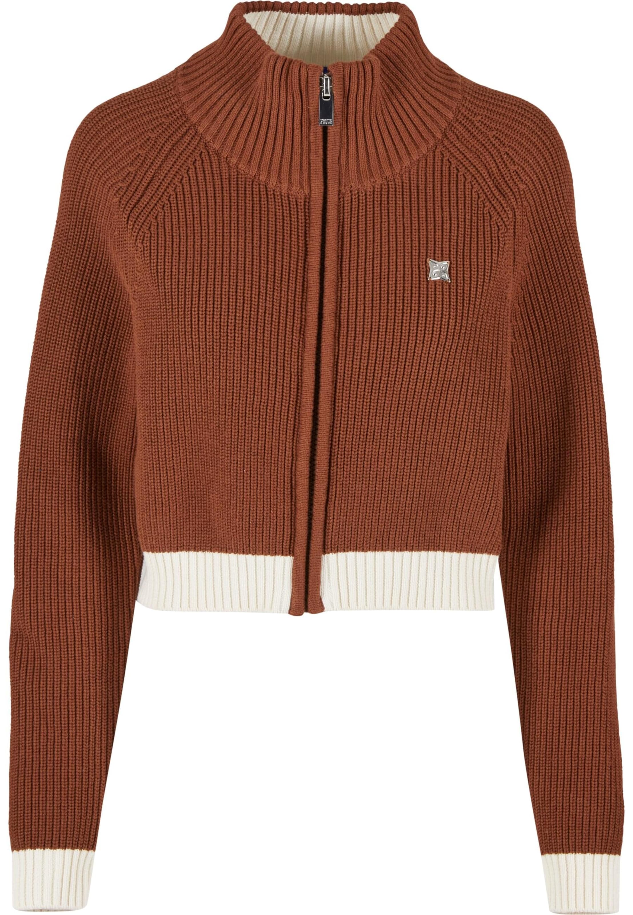 Pequs Kardigan – hnědá: přední strana