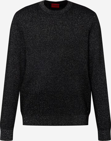 HUGO Пуловер 'Schiq' в черно: отпред