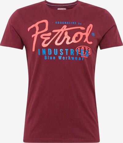Petrol Industries T-Shirt in blau / rosa / weinrot, Produktansicht