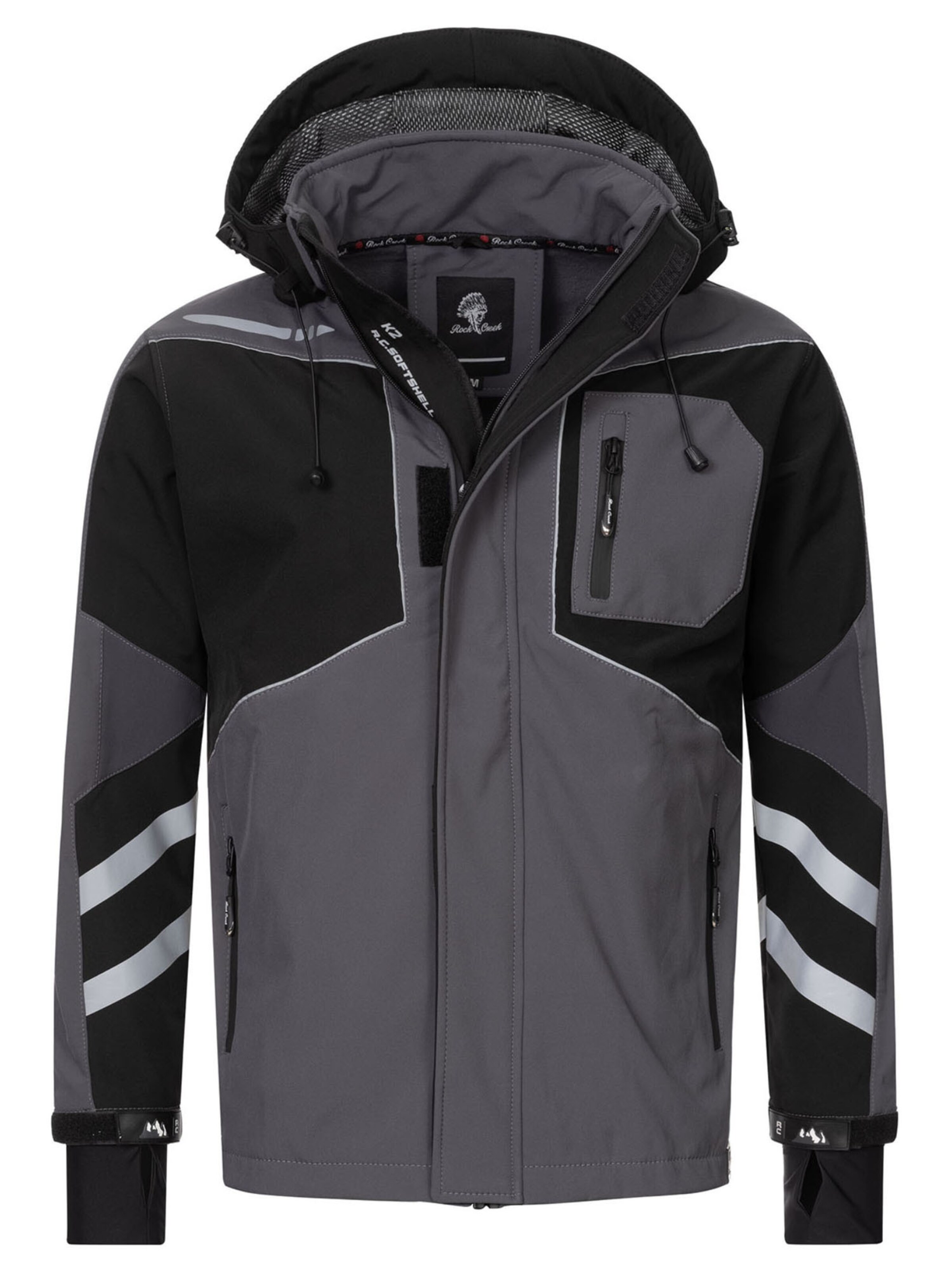 Rock Creek Outdoorjacke in Grau: Vorderseite