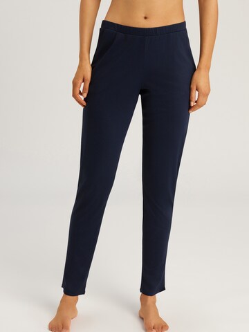 Hanro Pajama Pants ' Grand Central ' in Blue: front