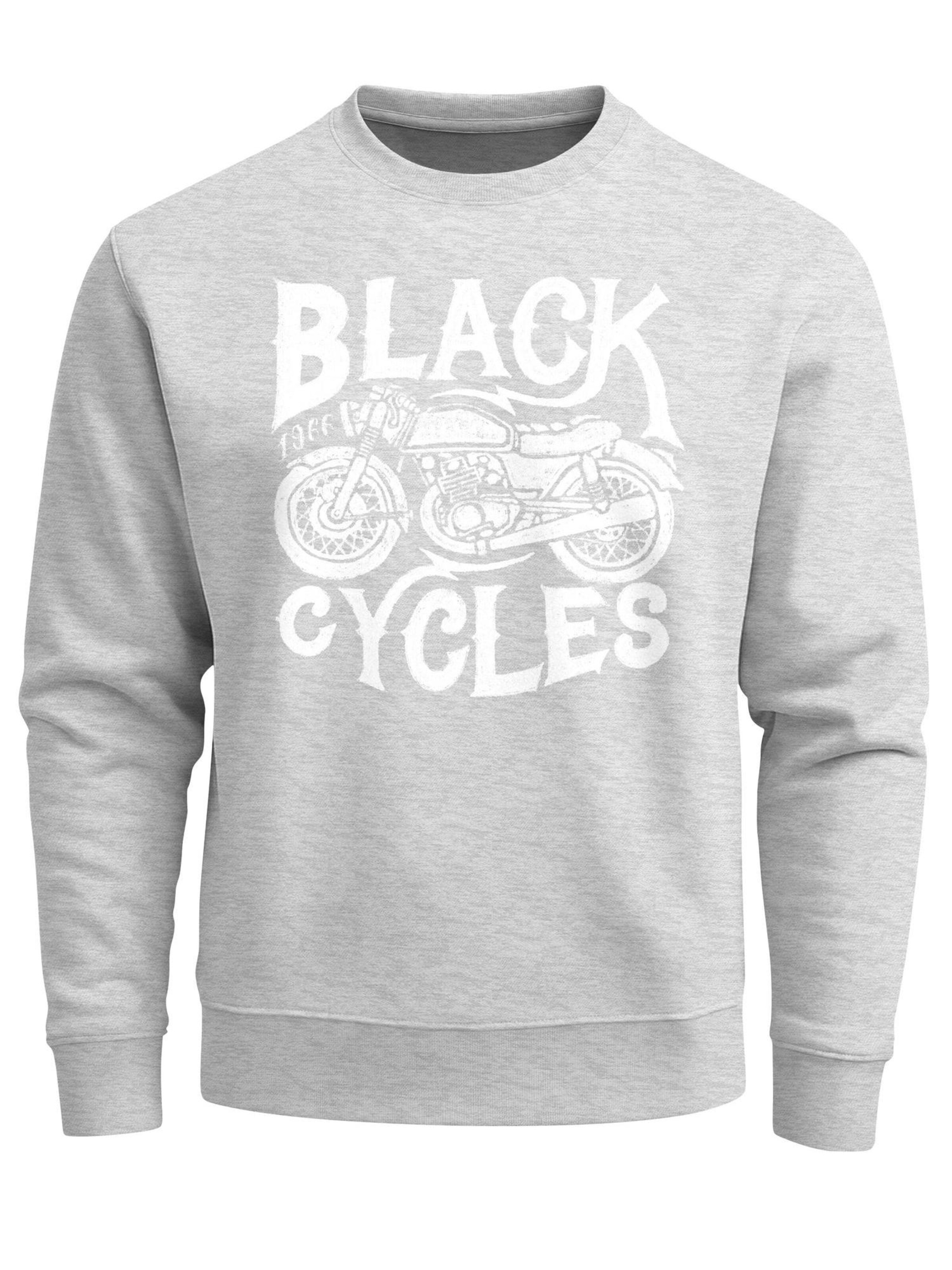 Neverless Sweatshirt 'Black Cycles' in Grey: front